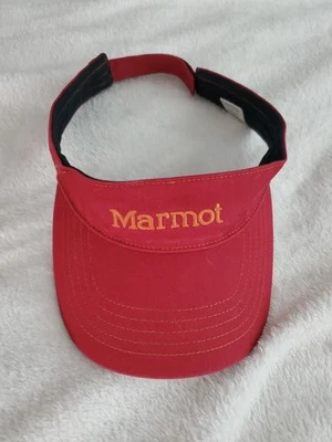 Шляпа солнцезащитный козырек с ремешком Marmot красная один размер регулируемая вышитая - Изображение 1 из 4