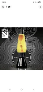 New Mathmos Astro BLACK VINYL Classic Lava Lamp With Orange Wax Yellow Liquid - Picture 1 of 7