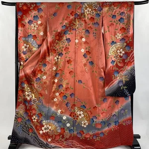 Hermoso Kimono Rosa Furisode 168cm Talla M Diseño Shibori Sakura Seda - Imagen 1 de 6