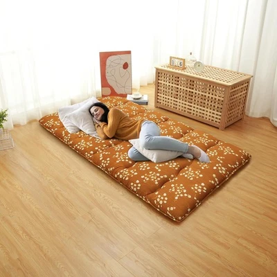 Floral Japanese Floor Mattress Mat Twin/Full Size Futon Foldable Mattress Pad - Image 1 of 4