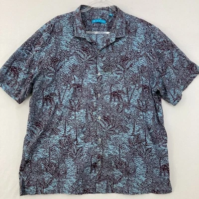 Tori Richard size 2XL Made in Hawaii Purple Blue Tropical Vacation Button Up - Image 1 of 4