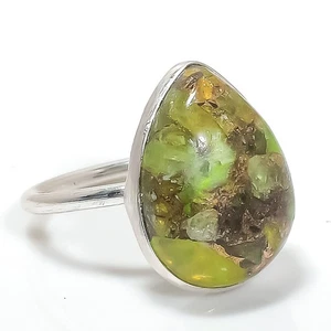 Copper Kyanite 925 Solid Sterling Silver Jewelry Ring Size Adjustable I469 - Picture 1 of 4