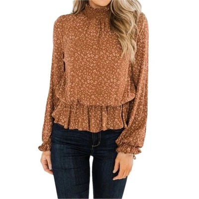 Blusa Life Is Good Leopardo Ceñida - Marrón Foto 1 de 4