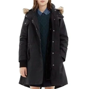 Madewell Black Faux Fur Trim Alpine Field Parka Size S - Picture 1 of 13