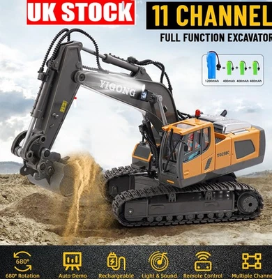 Ferngesteuerter Bagger Spielzeug RC Bagger mit Lichtern&Sound  6-12 Jahre Kinder - Bild 1 von 4