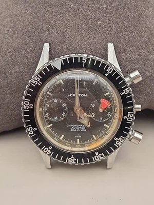 Reloj de Acero Vintage CROTON Chronomaster Aviator Sea Diver Cronógrafo Valjoux  Foto 1 de 4