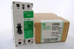Cutler-Hammer Fi2030L Universal Line Circuit Breaker 2P-30A NEMA & IEC Voltage - Picture 1 of 8
