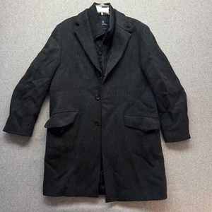 BROOKS BROTHERS schwarzer Mantel mitteldicker Flanell Trenchcoat herausnehmbares Innenfutter - Bild 1 von 14