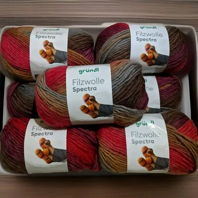 Wolle/Gründl/Filzwolle/Schurwolle9×100g(9×100m) 45€ - Bild 1 von 4