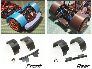 Fr/Rr Guardabarros Guardabarros Rueda Pozo para Tamiya TT-02 / TT02RR 4x4 Touring Rally Car - Imagen 1 de 11