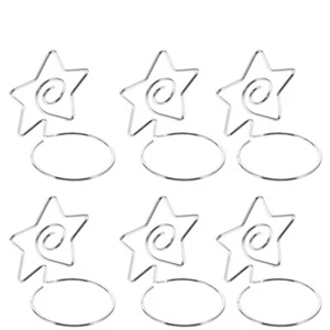 6 Pcs Sitzkartennotenordner Büro Mann Bilderhalter Aus Draht Menü-Clip - Bild 1 von 12