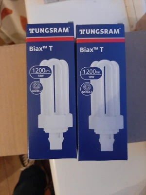 2 x 1200LM 18W  Fluorescent Lamp 2 pins part no. F18WTBX/T4/830/A/2P - Image 1 of 4