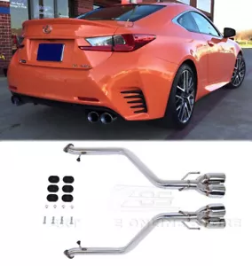 Axle Back Quad Tips Exhaust For 15-20 Lexus RC200t RC300 RC350 Muffler Delete - Picture 1 of 11