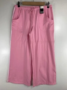 NWT New York & Company Small City Spa Side Stripe Pink Cropped Capri Pants - Picture 1 of 7
