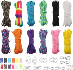 12 Stück Paracord Schnur 550 Paracord Seile Schnüre DIY Armband Bänder Set Mit 1 - Bild 1 von 12