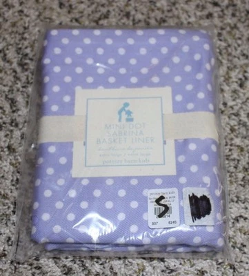 NUEVO Forro de cesta Pottery Barn Kids Mini Dot Sabrina extra grande XL lavanda PBK Foto 1 de 2
