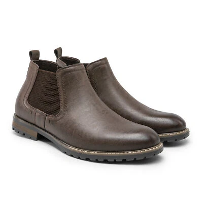 Botas Chelsea para Hombres Informales Sin Cordones Vestido Clásico Botín Negro/Marrón/CAQUI Foto 1 de 4