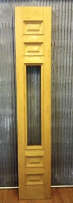 Puerta exterior estrecha de caoba/paneles elevados laterales ligeros y vista central 14" x 80" Foto 1 de 4