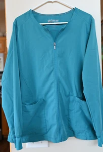 Damen Greys Anatomy Spandex Stretch türkis Laborkittel Jacke Large - Bild 1 von 3