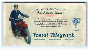 Use telégrafo postal motocicleta oficial de policía publicidad blotter de tinta - Imagen 1 de 2