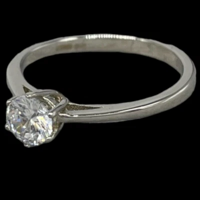 Anello donna Puntoluce Argento 925 solitario zircone naturale firmato Misura 15. - Immagine 1 di 4