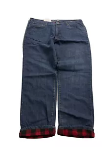 Eddie Bauer Flannel Lined Denim Straight Fit BLUE 40x34 NEW w/ tag 40x34 Mens - Picture 1 of 18