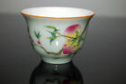 Porcelain Chinese Pastel famille Rose Peach Tree Glazed Tea Wine Cup