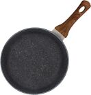 Aex Non-stick Copper Frying Pan With Wooden Handles, 28 Cm Without Lid