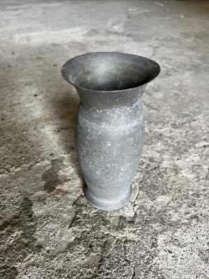 Vaso Fiori Antico Vintage in Metallo, Stile Chiesa Funebre Cimitero - Immagine 1 di 4