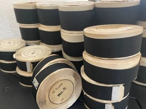 vintage cotton silk grosgrain reversible 1" black gray ribbon 1yd made in USA - Picture 1 of 9