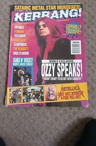OZZY 	Kerrang	No.	457	1993 very rare with Metallica poster/pull out 