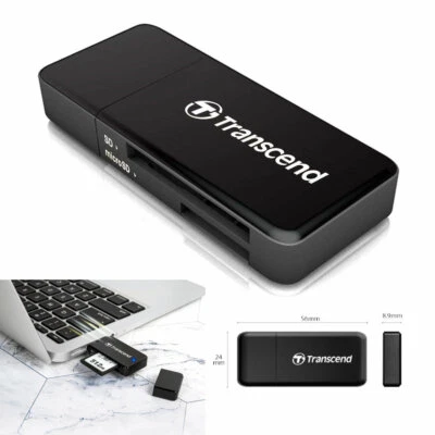 Transcend RDF5 USB 3.0 Micro SD Cards SDHC SDXC UHS-I Adapter Card Reader - Image 1 of 4