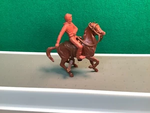 Marx 1950/60er Jahre 54mm Vintage Cowboy mit original Sattel und Zügeln auf Stopppferd. - Bild 1 von 3