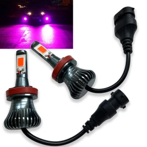 2x Headlight LOW BEAMS 55W LED H11 Bulbs HIGH POWER COB Pink Purple A1 Fits A - Picture 1 of 4