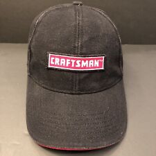 Craftsman Tools Adjustable Black Cap Hat W/ Leather Strap Canvas Adult