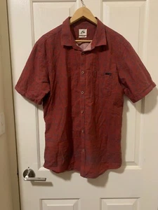 Rusty Surf Wear Mens Red Short Sleeve Button Up Shirt Size XL - Picture 1 of 6