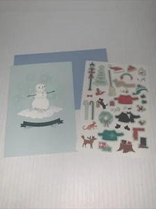 Hallmark Sticker Decorative Christmas Card: Fun Dress Up Snowman Tuxedo Sweater - Picture 1 of 7