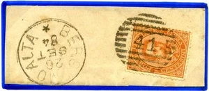 ITALIA - Regno - 1884 - Da Bergamo Alta - Umberto I - 20 c arancio - Picture 1 of 1