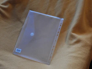 Dokumententasche A4 mit Klettverschluss starkes Material Klarsicht zum Abheften - Bild 1 von 2