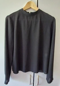 Atmosphere Size 12 long sleeve high neck blouse top - Black - Picture 1 of 4