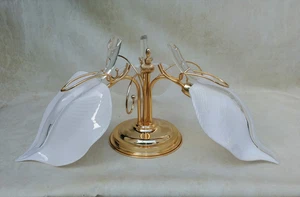 Deckenleuchte Murano Glasblätter Edle Deckenlampe Messing - Bild 1 von 12