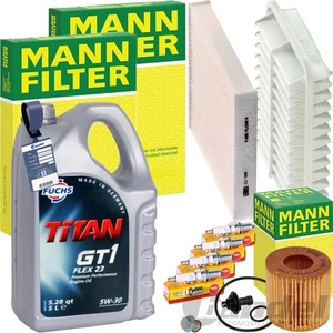 MANN INSPEKTIONSPAKET+FUCHS 5W-30 MOTORÖL passend für TOYOTA AURIS RAV 4 VERSO - Bild 1 von 9