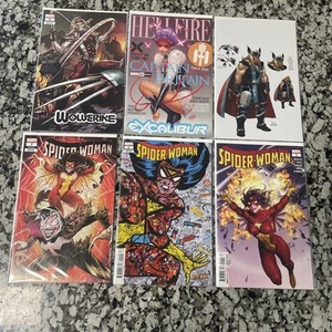 comic book lot Marvel Wolverine 5 Thor Spiderwoman 1 Variants Hellfire Rare - Picture 1 of 11