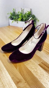 Marc Fisher Damenschuhe 11 tiefburgunderrot Samt Blockabsatz Pumps Whimsygoth - Bild 1 von 10
