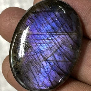 Cabujón justo llamativo púrpura ovalado con forma de piedra preciosa de labradorita calidad AAA 26x36 mm - Imagen 1 de 20