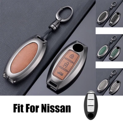 Funda para llavero de cuero de aleación de zinc para Nissan March X-Trai Qashqai Juke Foto 1 de 4
