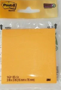 POST-IT NOTES SINGLE 3" x 3" PAD 65 sheets Multiple Colors BUY MORE AND SAVE - Picture 1 of 7