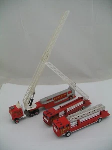 3 Majorette HO Fire Vehicles: FDNY 55, Hook and Ladder, 2 Ladder Trucks - Picture 1 of 12
