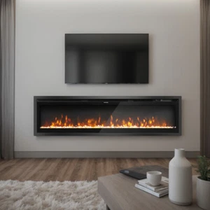 50" Elektrokamin elektrischer Kamin Wandkamin mit Flammeneffekt Timer 900W/1800W - Bild 1 von 12