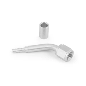 AN4 45 Degree Stainless Steel Hydraulic Oil Hose Fittings Brake Line Adapter - Picture 1 of 6